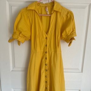 Anthropologie Yellow Shirt Dress, Size 8